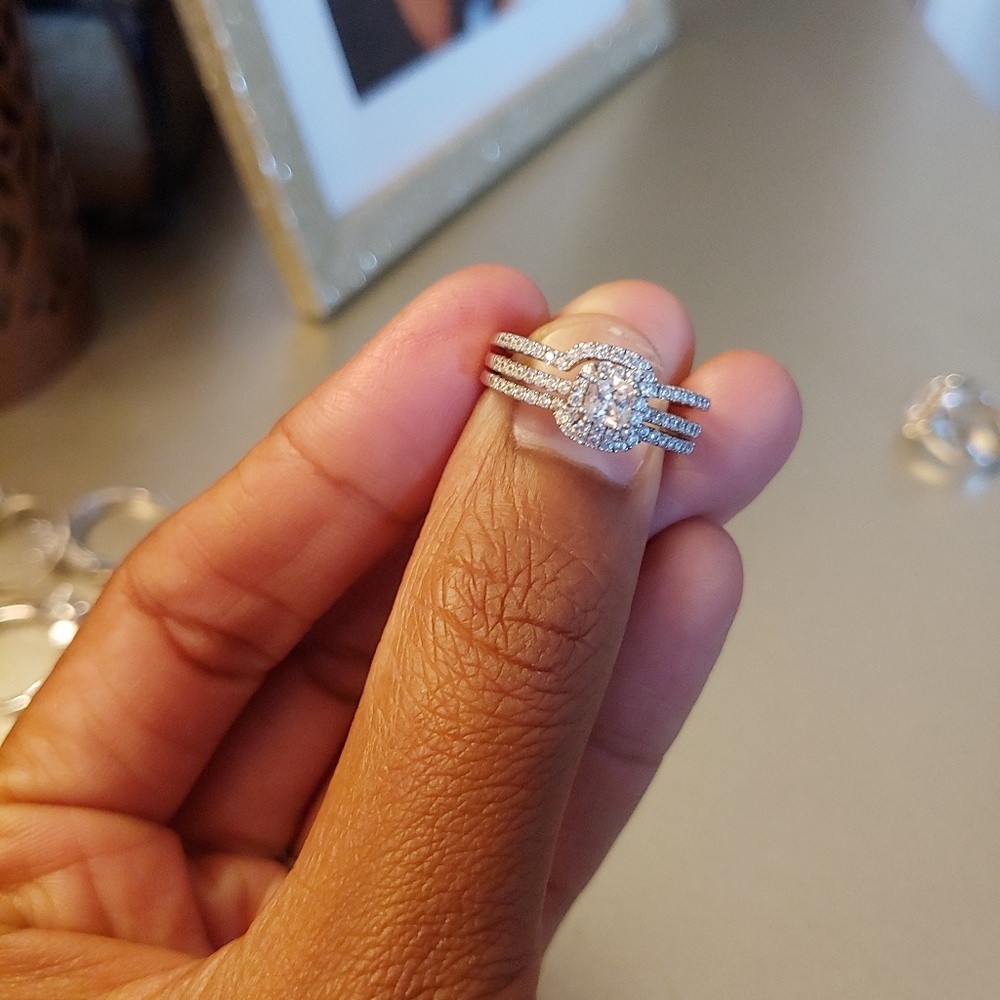 Princess Shaped Bridal Set (3 rings)